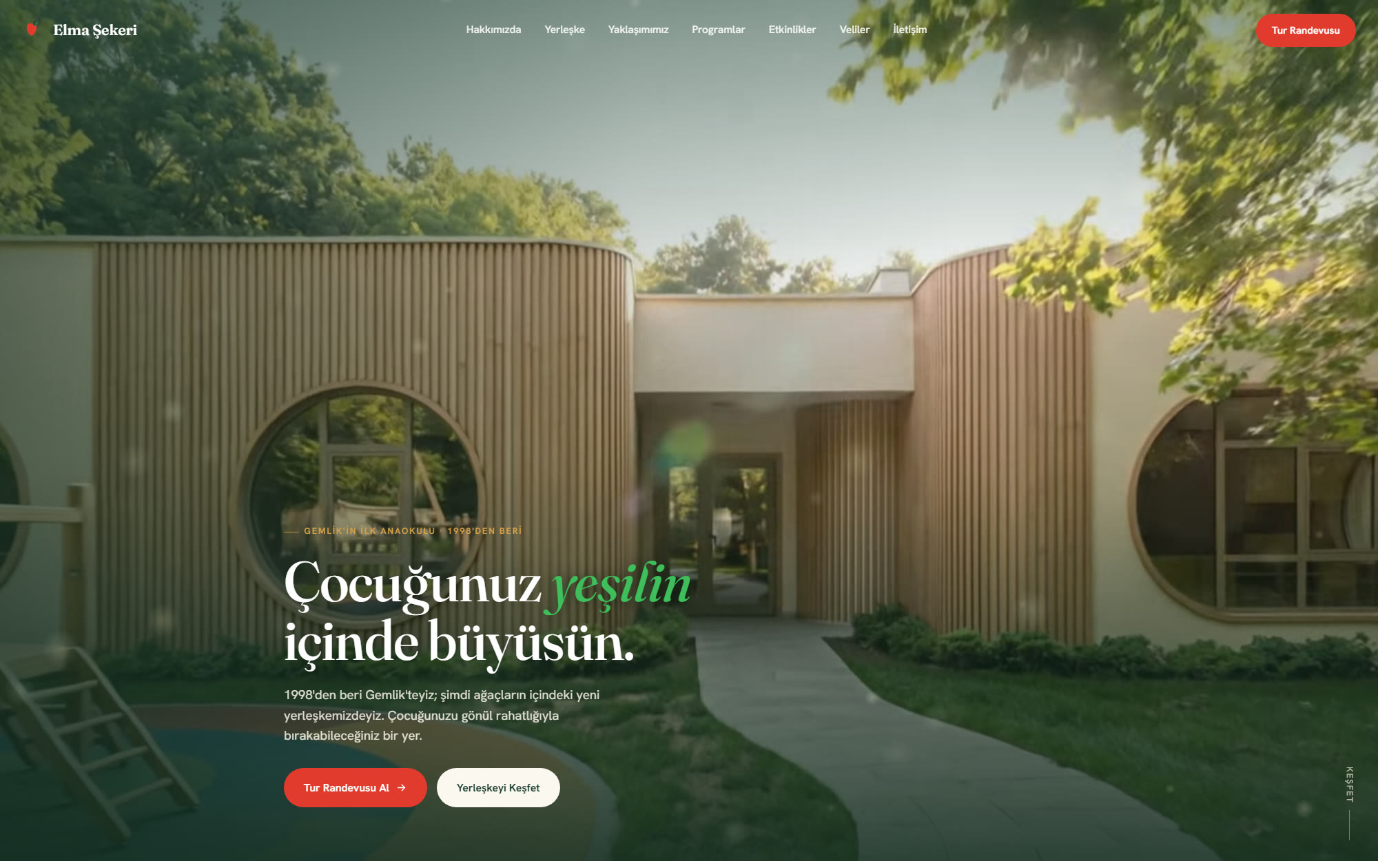 Anaokulu & Kreş web sitesi ekran görüntüsü