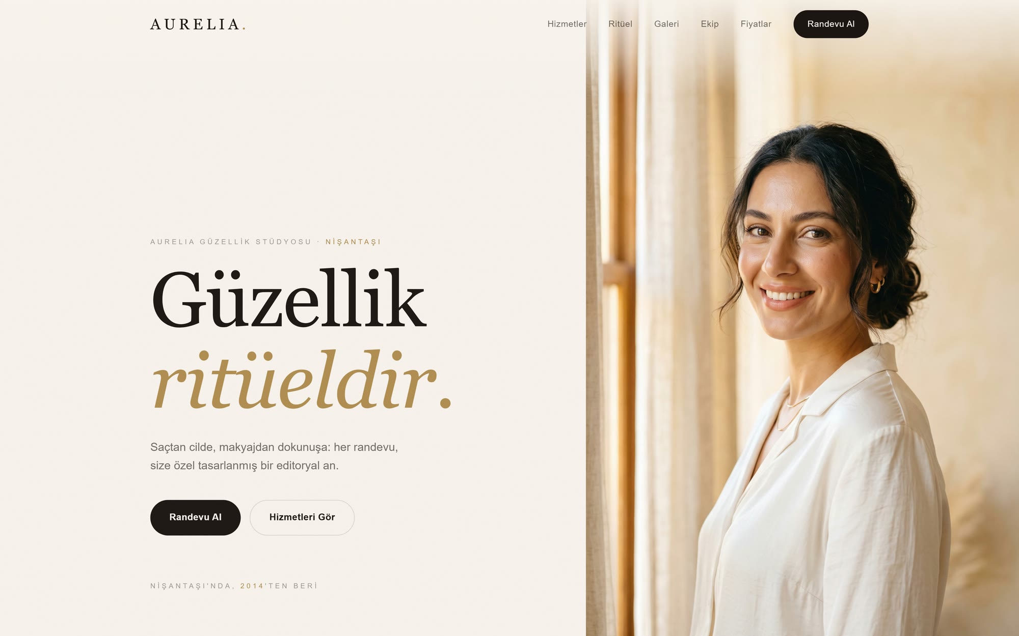 Güzellik & Bakım web sitesi ekran görüntüsü
