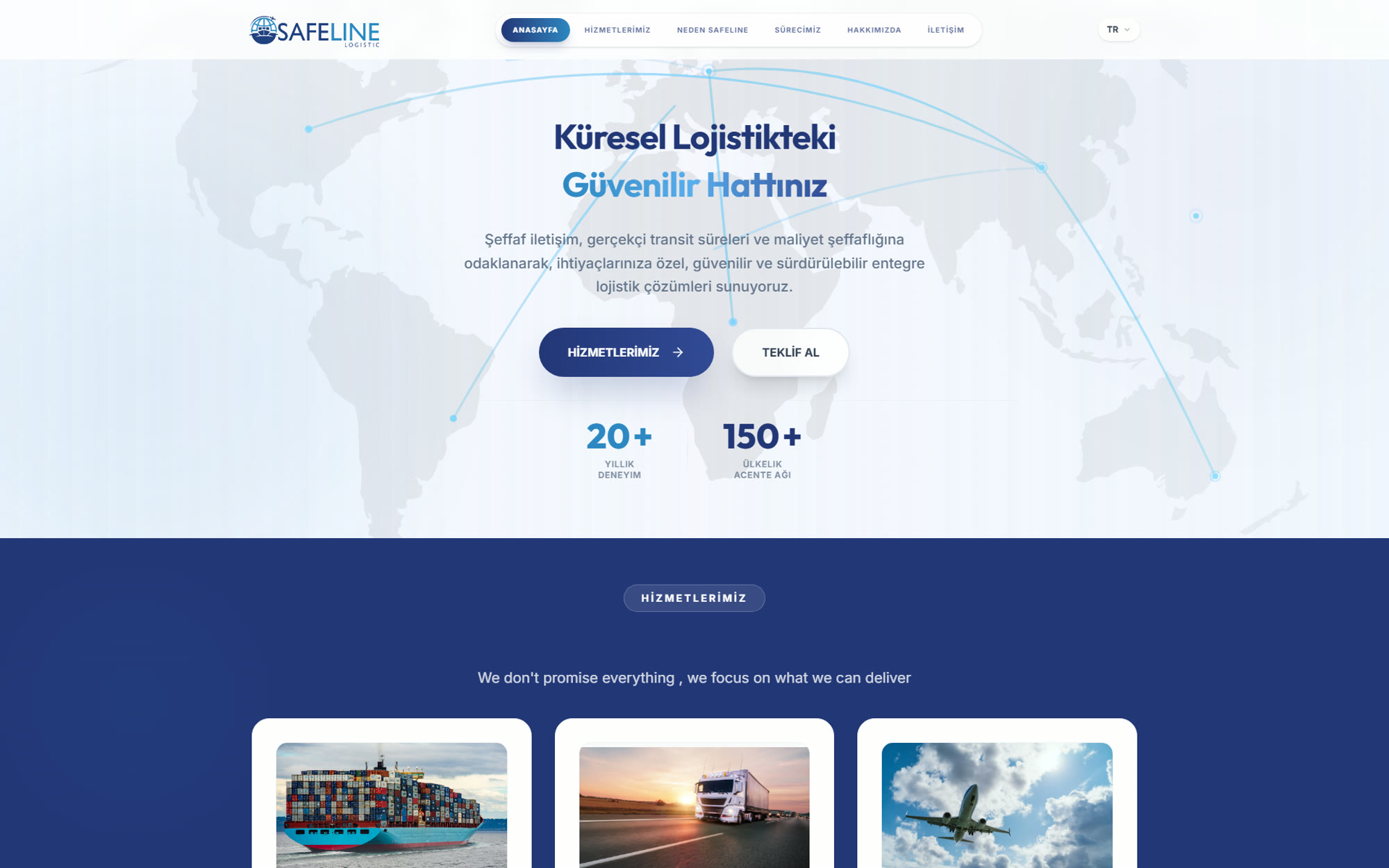 Safeline web sitesi ekran görüntüsü